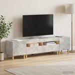 3 darabos LED TV szekrény DELFT Betonszürke Szerelt Fa 3