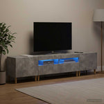 3 darabos LED TV szekrény DELFT Betonszürke Szerelt Fa