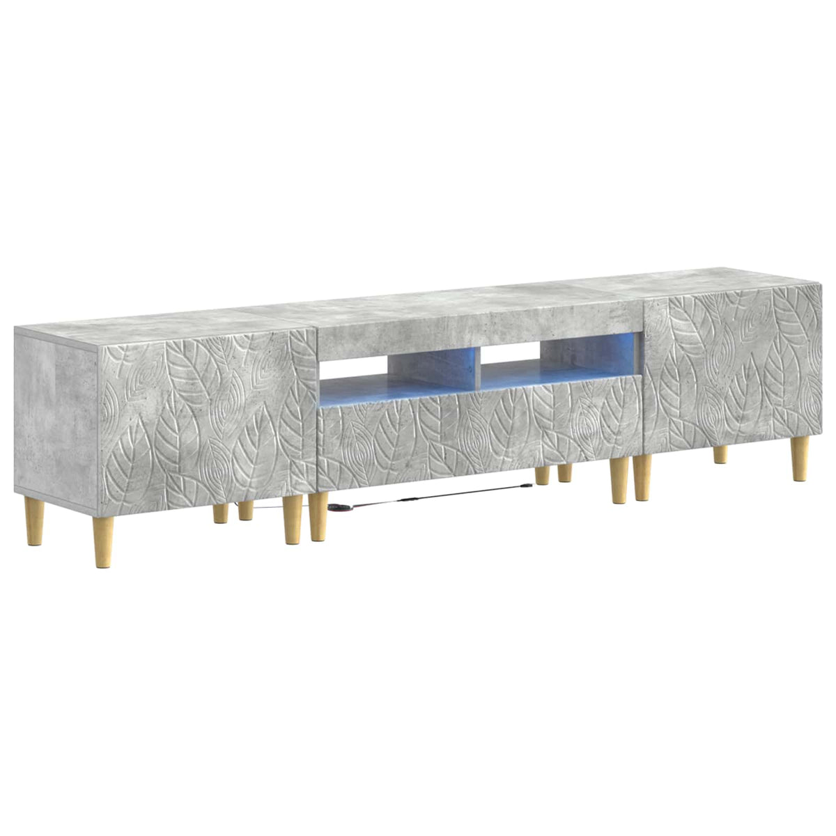 3 darabos LED TV szekrény DELFT Betonszürke Szerelt Fa 2