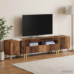 3 darabos LED TV szekrény DELFT Antik Fa Szerelt Fa 3
