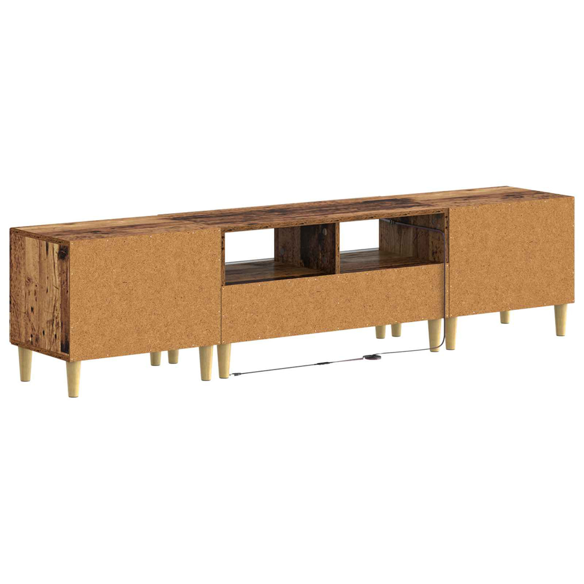 3 darabos LED TV szekrény DELFT Antik Fa Szerelt Fa 6