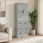 Szekrény szett 2 db 66 x 34,5 x 87 cm Szerelt Fa Betonszürke