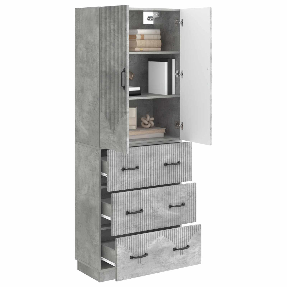 Szekrény szett 2 db 66 x 34,5 x 87 cm Szerelt Fa Betonszürke 3