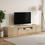 3 darabos LED TV szekrény HOORN 3 db Sonoma Tölgy Szerelt Fa