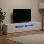 3 darabos LED TV szekrény HOORN 3 db Magasfényű Fehér