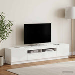3 darabos LED TV szekrény HOORN 3 db Magasfényű Fehér 3