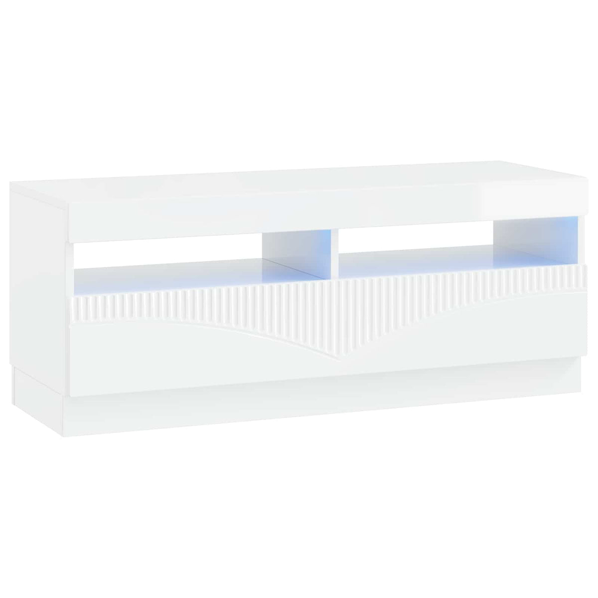 3 darabos LED TV szekrény HOORN 3 db Magasfényű Fehér 5