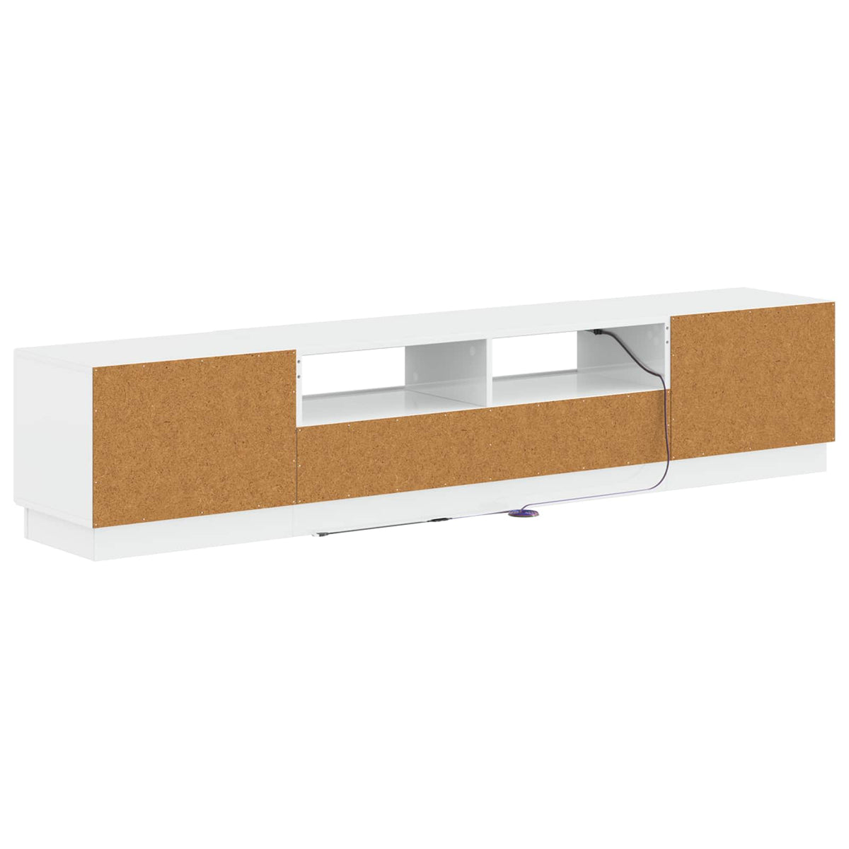 3 darabos LED TV szekrény HOORN 3 db Magasfényű Fehér 6