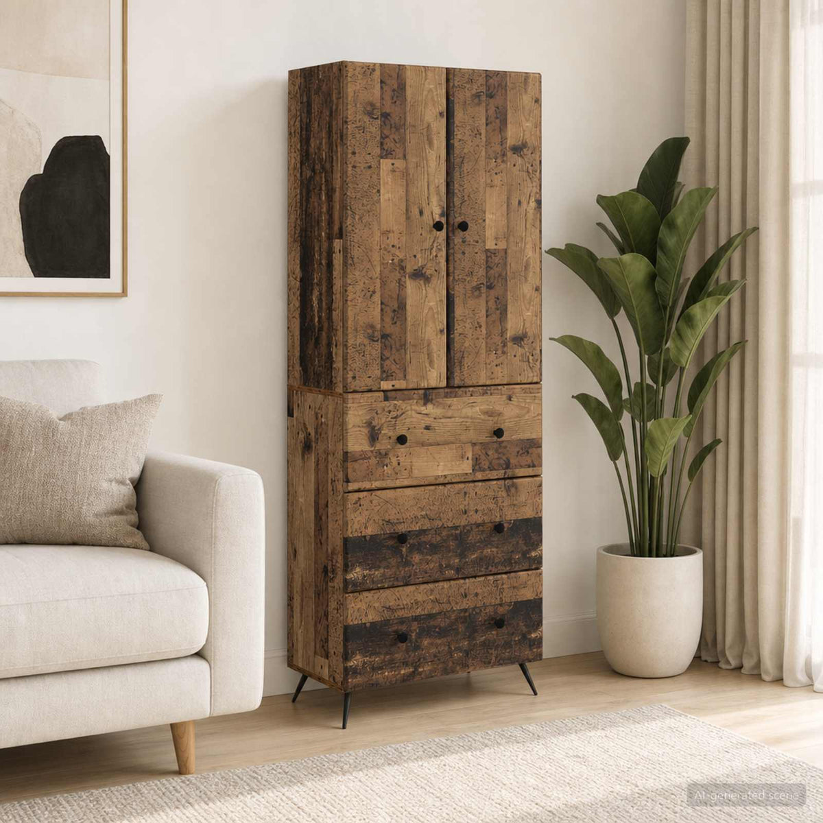 Szekrény szett 2 db 66 x 34,5 x 90 cm Szerelt Fa Antik Fa