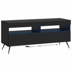 3 darabos LED TV szekrény BREDA 3 db Fekete Szerelt Fa 5