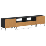 3 darabos LED TV szekrény BREDA 3 db Fekete Szerelt Fa 6
