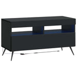 3 darabos LED TV szekrény BREDA 3 db Fekete Szerelt Fa 5