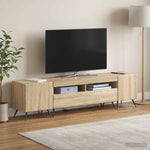 3 darabos LED TV szekrény BREDA 3 db Sonoma Tölgy Szerelt Fa