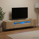 3 darabos LED TV szekrény BREDA 3 db Sonoma Tölgy Szerelt Fa 3