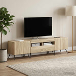3 darabos LED TV szekrény BREDA 3 db Sonoma Tölgy Szerelt Fa