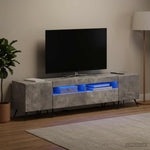 3 darabos LED TV szekrény BREDA 3 db Betonszürke Szerelt Fa 3
