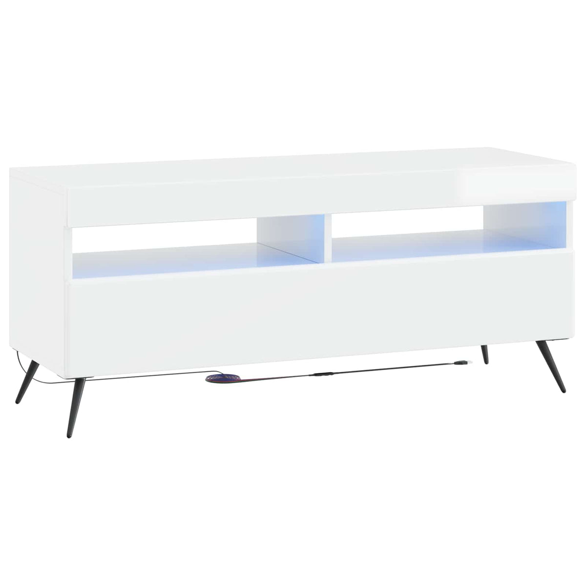 3 darabos LED TV szekrény BREDA 3 db Magasfényű Fehér 5