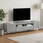 3 darabos LED TV szekrény BREDA 3 db Szürke Sonoma Szerelt Fa 3