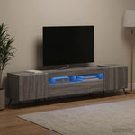 3 darabos LED TV szekrény BREDA 3 db Szürke Sonoma Szerelt Fa