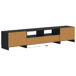 5 darabos LED TV szekrény UTRECHT 3 db Fekete Szerelt Fa 6