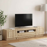 5 darabos LED TV szekrény UTRECHT 3 db Sonoma Tölgy Szerelt Fa