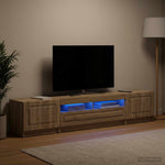 5 darabos LED TV szekrény UTRECHT 3 db Sonoma Tölgy Szerelt Fa 3