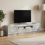 5 darabos LED TV szekrény UTRECHT 3 db Betonszürke Szerelt Fa 3