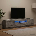 5 darabos LED TV szekrény UTRECHT 3 db Betonszürke Szerelt Fa