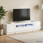 5 darabos LED TV szekrény UTRECHT 3 db Magasfényű Fehér