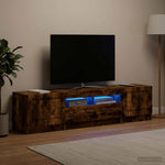 5 darabos LED TV szekrény UTRECHT 3 db Füstös Tölgy Szerelt Fa 3