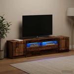 5 darabos LED TV szekrény UTRECHT 3 db Antik Fa Szerelt Fa