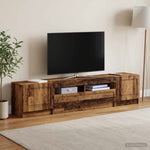 5 darabos LED TV szekrény UTRECHT 3 db Antik Fa Szerelt Fa 3