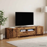 5 darabos LED TV szekrény UTRECHT 3 db Antik Fa Szerelt Fa