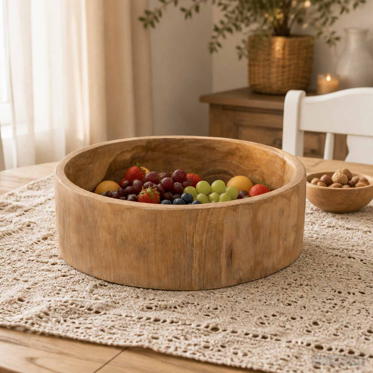 Gyümölcsöstál JEPARA Tökéletes Tömör Teak Barna Ø 30 cm