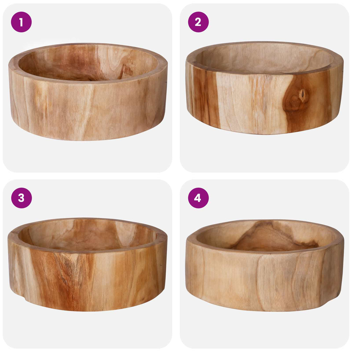 Gyümölcsöstál JEPARA Tökéletes Tömör Teak Barna Ø 30 cm 7