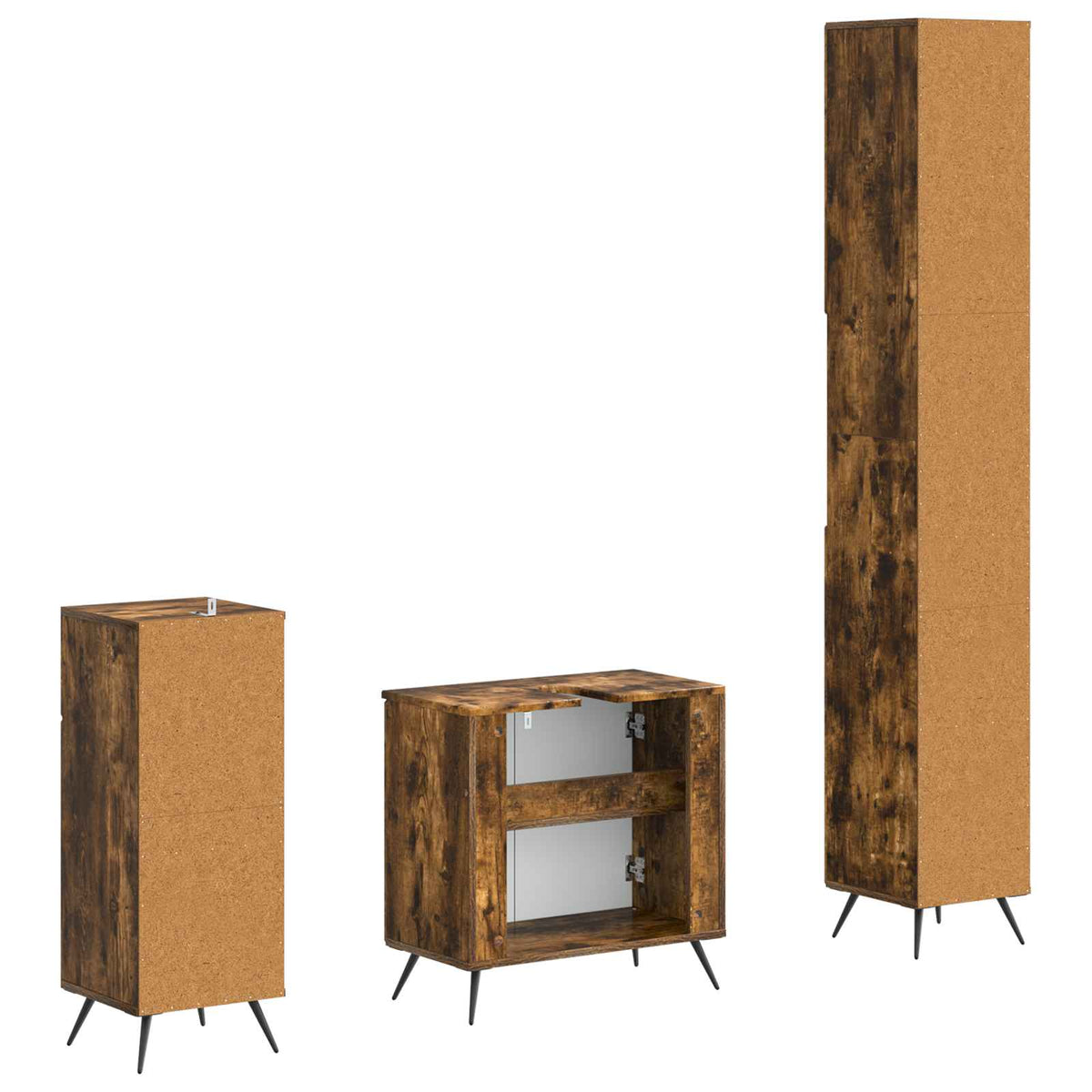 3 részes fürdőszoba szekrény szett BREDA Szerelt Fa 6