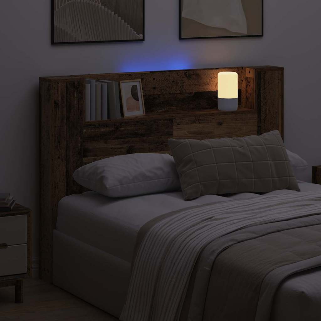 LED fejvédős tároló Antik Fa Szerelt Fa 4
