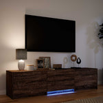 LED-es tévéállvány 165 x 34 x 40 cm Barna tölgy Mérnöki fa 4