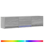 LED-es tévéállvány 165x34x40 cm Szürke Sonoma Mérnöki fa 2