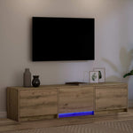 LED-es tévéállvány 165 x 34 x 40 cm Művészi tölgy Mérnöki fa 5