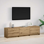 LED-es tévéállvány 165 x 34 x 40 cm Művészi tölgy Mérnöki fa