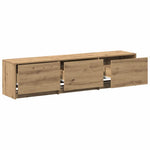 LED-es tévéállvány 165 x 34 x 40 cm Művészi tölgy Mérnöki fa 6