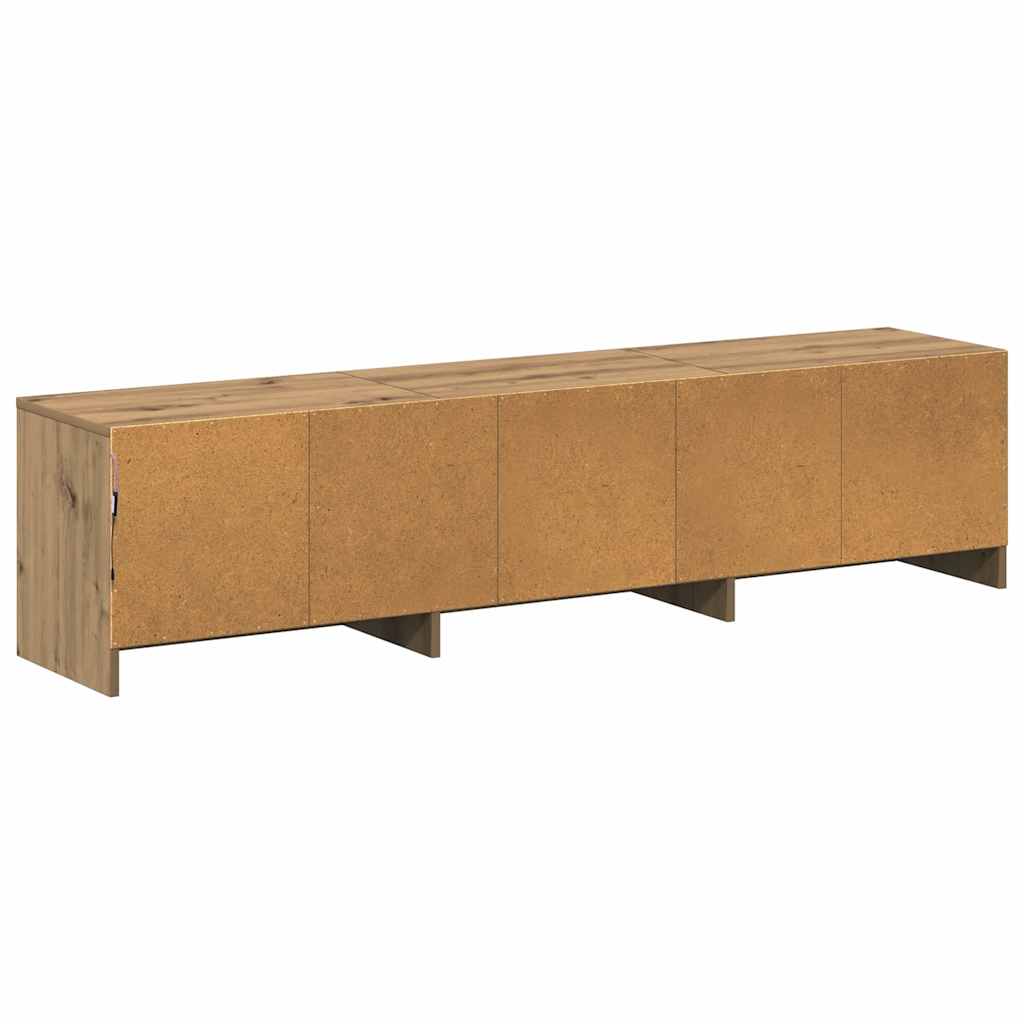 LED-es tévéállvány 165 x 34 x 40 cm Művészi tölgy Mérnöki fa 9