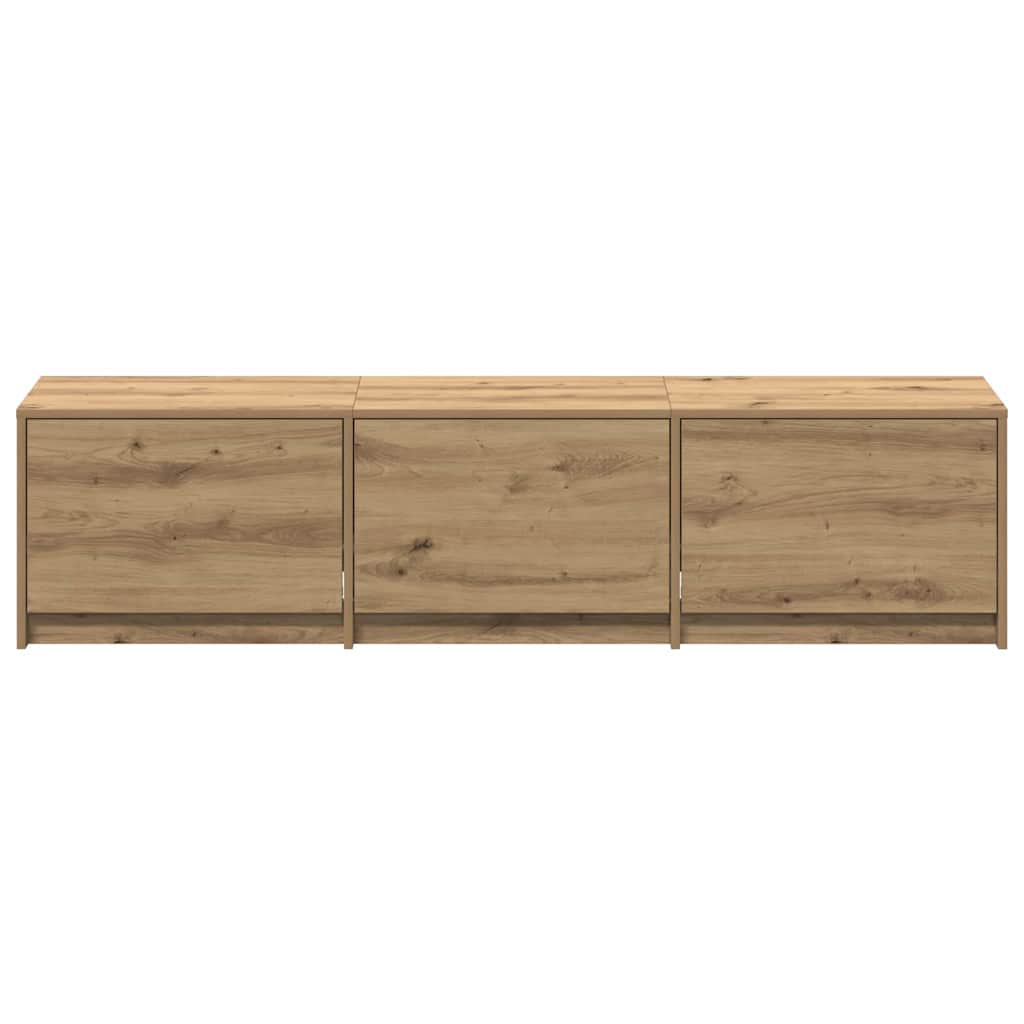 LED-es tévéállvány 165 x 34 x 40 cm Művészi tölgy Mérnöki fa 7