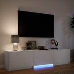 LED-es tévéállvány 165 x 34 x 40 cm Fehér Mérnöki fa 4