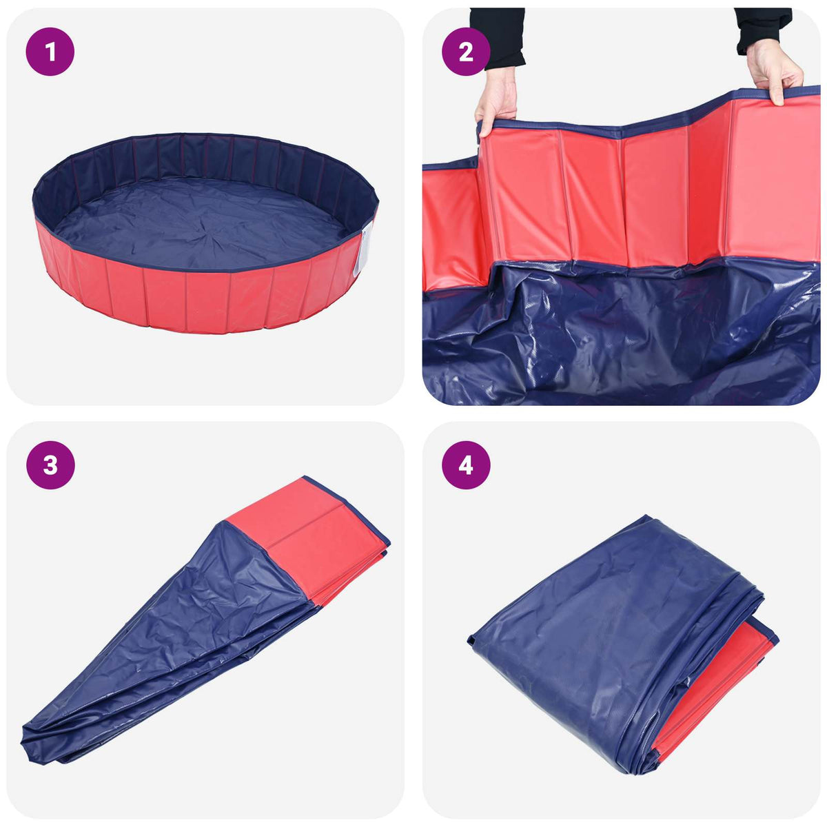 Gyerekmedence Ø 120 x 30 cm Kerek Piros és kék számára 5