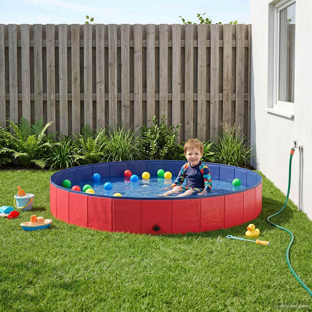 Gyerekmedence Ø200 x 30 cm Kerek Gyermek számára Piros számára