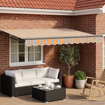 Behúzható napellenző Narancs, Szürke és Kék 3,5 x 2 m