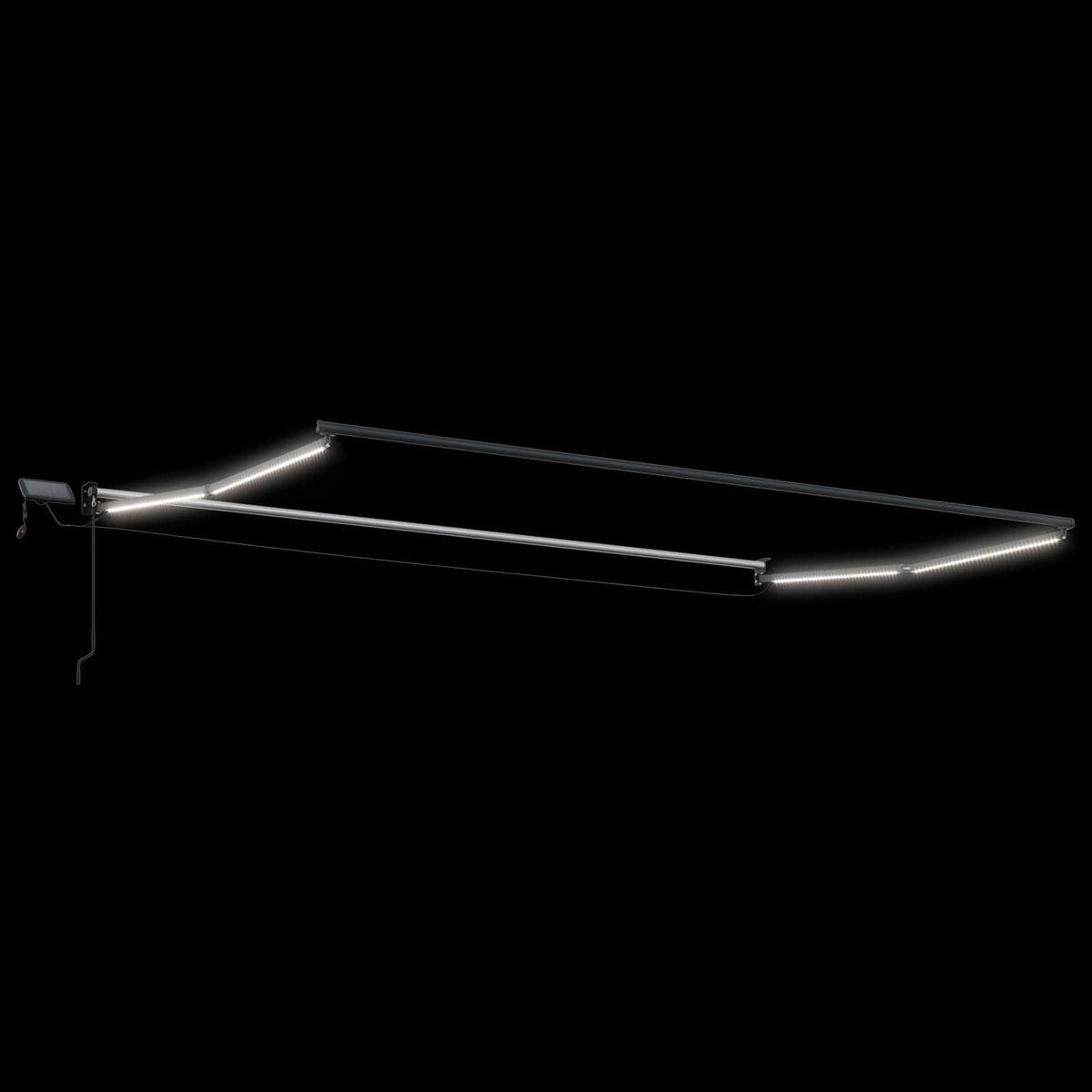 LED-es, kézi kihúzható napernyő Antracitszürke 4 x 2 m 6