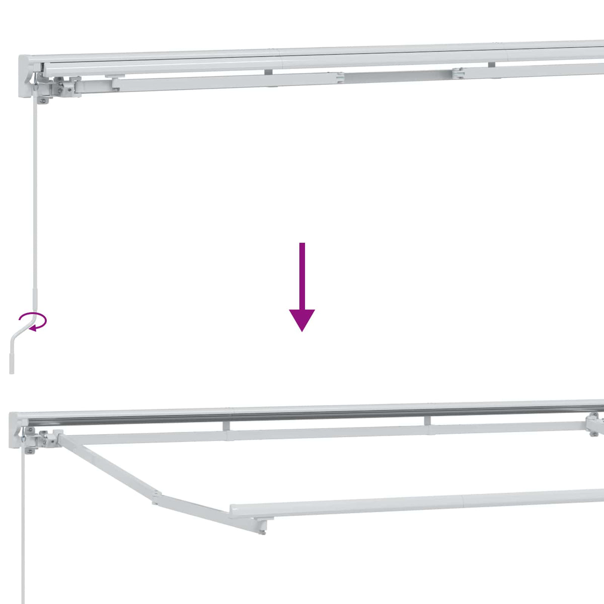 Kézi napellenző keret LED világítással Kék és Fehér 4 × 3,5 m 11